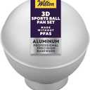 Wilton 3D Sports Ball Cake Pan Set, Aluminum Bakeware for Shaped Cakes, Durable, Even Heating, Rust-Resistant, Includes 2 Half-Sphere Pans, Packaging May Vary (Each)