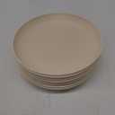 OAMCEG Wheat Straw Plates 12 Pack 9 Inch Unbreakable Plastic Plates Reusable, Dishwasher & Microwave Safe Wheat Straw Dinnerware Sets Kid-Friendly for Kitchen Outdoor Camping Salad, Beige