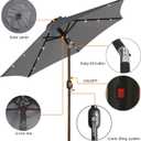 Blissun 7.5 ft Solar Umbrella, 18 LED Lighted Patio Umbrella, Table Market Umbrella