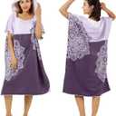 Surf Poncho Changing Robe with Hood. Beach Poncho for Men and Women. L/S Beach Towel Wetsuit Quick-Dry