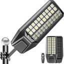 loyoele 900000LM 10000W Solar Street Lights Outdoor LED Solar Light with Motion Detection, Dusk to Dawn, Weatherproof, Ideal for Security Lighting in Driveways and Parking Lots (Pack of 1)