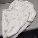 Christmas Sequin Tree Skirt 36in,White Soft Thick with Silver Snowflakes Decorations for 5FT 6FT 7FT Xmas Tree