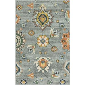 Maples Rugs Fleur Contemporary Motif Kitchen Rugs Non Skid Accent Area Carpet [Made in USA], Radiant Grey, 2'6 x 3'10