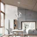 CANEOE Modern Led Pendant Light, 5500K Creative Led Kitchen Island Pendant Lights Fixtures, Adjustable Height Integrated LED Hanging Lamp for Living Room Bedroom Kitchen Cafe,1 Pack
