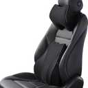 Lumbar Support and Car Neck Pillow for Office Chair and Car Seat Softness Memory Foam Erognomic Seat Cushion with Adjustable StrapComfortable Ergonomic Design (Black, Polyester)