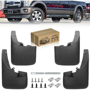 Mud Flaps for 2011-2016 Ford F250 F350 F450 F550 Super Duty with Fender Flares Accessories, Mudguards Upgraded All Weather Wheel Splash Guards Mud Guards Exteriores Body Kit, Front & Rear 4pcs