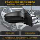 Dasbecan Right Passenger Side Mirror Compatible with 2016 2017 2018 Toyota RAV4 Non-Heated Power Adjustable Manual Fold Door Mirror Black 3 Pins TO1321345 87910-0R200