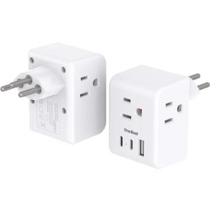 2 Pack Switzerland Travel Plug Adapter, Swiss Outlet Adapter with 3 Outlets 3 USB Charging Ports(2 USB C), Type J Power Adapter, Travel Essentials US to Switzerland, Rwanda, Liechtenstein