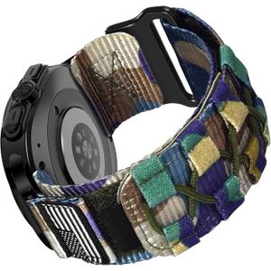 MOFREE Compatible with Samsung Galaxy Watch Ultra 47mm/Ultra 2 (2024/2025) Bands,Rugged Nylon Woven Loop Sport Adjustable Strap Replacement Wristband for Samsung Galaxy Watch Ultra Bands for Men (Jungle Camouflage)