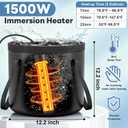 Portable Shower with Heater 6000mAh Rechargeable Camping Shower with LED Display, 3 Spray Modes, IPX7 Waterproof Shower Pump Foldable Bucket Outdoor Showering for Hiking RV Car Travel Pet