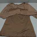 Bellcoco Women's Sexy Mesh Long Sleeve Tops Square Neck Blouse Slim Fit See Through Shirt Going Out Party Clubwear M Brown
