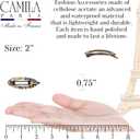 Camila Paris CP3367 French Hair Barrettes for Women, Onyx, Side Slide-in Metal-Free Closure Flat Hair Clips for Fine Hair, Strong Hold Grip No Slip Hair Accessories, Handmade Made in France