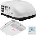 VEVOR RV Air Conditioner, 15000 BTU Non-Ducted Rooftop RV AC Unit, 65 dB Quiet Design, Including Air Distribution Box, Operation Panel and Installation Hardware, for Campers, Vans, Trailers, White