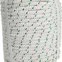 3/8 in Braid Polyester Rope, 100 FT Arborist Rigging Rope for Camping Swings Gardening Marine (White)