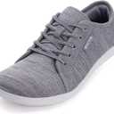 WHITIN Men's Wide Minimalist Barefoot Sneakers | Zero Drop Sole | Optimal Relaxation (W81 Dark Grey, 9.5)