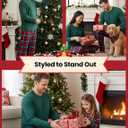 PATPAT Family Christmas Pajamas Matching Sets Holiday Christmas Pjs for Womens Kids Sleepwear including Socks (X-Large, Green Tartan)