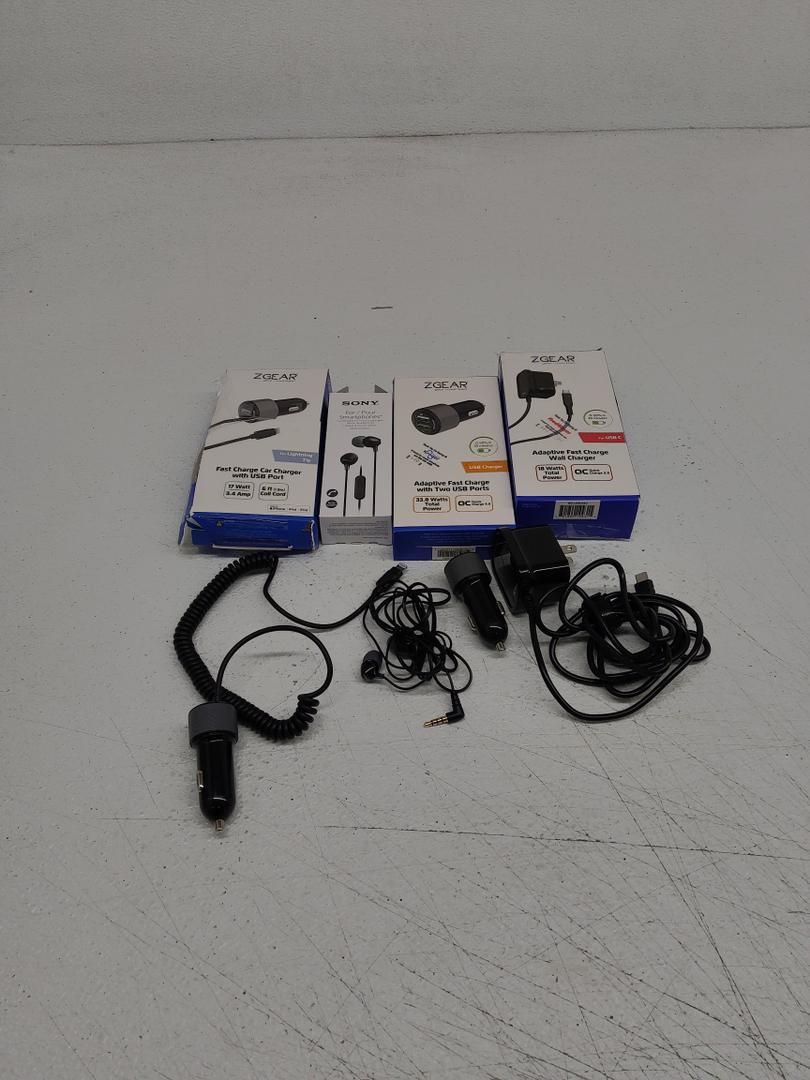 Pack Of 4 Zgear Fast Charger, Sony Headphones, Adaptive Fast Charge with Two Ports, Adaptive Fast Charge Wall Charger