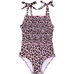 Toddler Swimsuit Girl Bathing Suits One-Piece Swimwear Adjustable Shoulder Straps Smocked 2-6T