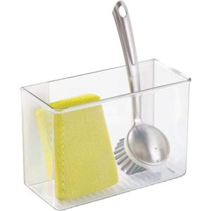 iDesign AFFIXX Plastic Wall Mount Organizer for Kitchen, Bathroom, Office, Bedroom, Garage, Craft Room, 3.5" x 8" x 5.5", Clear