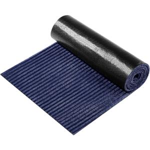 Nuanchu Large Semi-Finished Striped Doormat Waterproof Entry Mat with Rubber Lining, Indoor and Outdoor Mat for Wet Weather, Entrance Shoe Scraper, Kitchen, 24 x 35(Navy Blue,1 Roll)