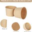 Ruisita 120 Packs Paper Ice Cream Cups 5 Ounce Disposable Soup Bowls Brown Dessert Bowls for Hot or Cold Food Party Supplies Treat Dessert Cups for Sundae Frozen Yogurt