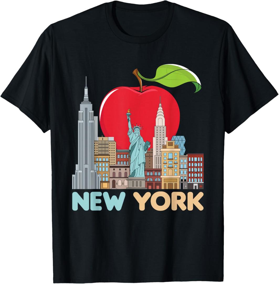 New York City Skyline Gift Big Apple State Souvenir NYC T-Shirt M