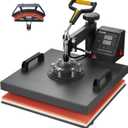 VEVOR 2 in 1 Heat Press Machine for T Shirts and Hats, 15x15 Inch Professional Swing Away Digital Tshirt Press Machine for Sublimation, Vinyl, Heat Transfer Projects