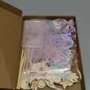 34 Pcs Make Your Own Princess Wand Kit 16 Unfinished Star Butterfly Crown Moon Fairy Wood Stick 6 Gem Stickers 4 Satin Ribbons 8 Mesh Decor for Princess Cosplay Party Accessories DIY Art Craft Making