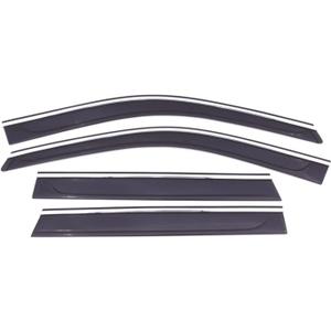 Auto Ventshade [AVS] Low Profile Rain Guards for 2011 - 2021 Jeep Grand Cherokee (Excludes Grand Cherokee L) | Window Vent Visors, 4 pcs. - Smoke w/Chrome Trim | 794015