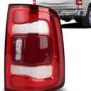LED Taillights Assembly Compatible With 2019 2023 RAM 2500 Tail Lightsred bezel trim w/o Blind Spot No blind spot function 68361716AD (Red Bezel, Right Passenger Side)