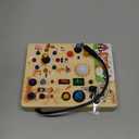 Joyreal Wooden Busy Board with LED Light, Montessori Toddler Toys, Wooden Sensory Board, Toddlers Activity Travel Toys for Boy & Girl Birthday Gift (Forest Theme)