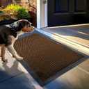 Muddy Mat® Meshy Mat Door Mat Heavy-Duty Quick-Dry Floor Mat, Sand & Dirt Trapper for Indoor & Outdoor, Ideal for Entrance, Mudrooms,Patios & Garages,Low-Profile,Non-Slip,Washable– Orange 23"x35"x0.4"