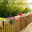 Yetene 4 Pcs 11 Inch Deck Hook for Bird Feeder Deck Railing Plant Hanger with 3 Inch Strengthened Clamp Adjustable Outdoor Plant Holder for Hanging Bird Feeder Flower Pot Birdhouse