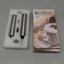 INFOOD Milk Frother Rechargeable with Cover - Coffee Frother Wand, Drink Mixer Handheld with 2 Detachable Stainless Whisks 2 Speed Adjustable for Latte, Cappuccino, Hot Chocolate, Egg, Silver