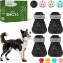 Dog Shoes for Hot Pavement - Non-Slip Summer Dog Booties for Small Medium Large Dogs, Reflective Pet Boots & Paw Protectors, Easy ON & Off, Waterproof and Easy-Clean for Beach Outdoor (Black, L) (Size 5/M (Paw Width:1.97in))