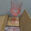 7OZ Plastic Wine Glasses, Reusable Vintage Goblets Unbreakable Drinking Glasses Crystal Water Cups Champagne for Wedding, Parties Mother's Day (24, Pink)