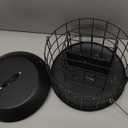 Kingsyard Squirrel Proof Suet Feeder, Cage Bird Feeders for Outdoors Hanging, All Metal, Double Suet Cake Capacity, Tray & Weatherproof, Black