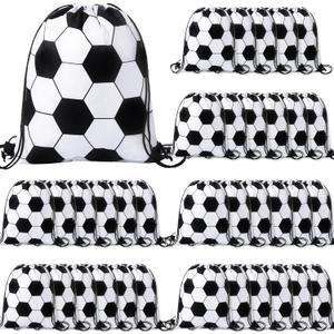 36 Pcs Soccer Drawstring Bags - Sports Backpack Ball Drawstring Gym Gift Bag for Kids Soccer Ball Games Sport Birthday Party Favors