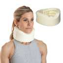 Sammons Preston Universal Contour Cervical Brace, Adjustable Hook and Loop Closure, For Neck Strain, Injury, or Post-Op Surgery, Relieves Neck Pain and Spine Pressure, Cream Color, 2 High