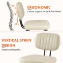 Sweetcrispy Dining Chairs Set of 2, Upholstered Mid Century Modern Kitchen Accent Chairs with Faux Leather Cushion Seat & Metal Legs for Home Office, Living Room - Beige White