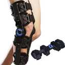 Orthomen Hinged ROM Knee Brace, Post Op Knee Brace for Recovery Stabilization, Adjustable Medical Orthopedic Support Stabilizer After Surgery, Universal (One Size)