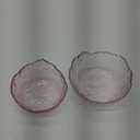 WHJY Pink Colored Glass Salad Bowl Set of 2, Mixing Bowls Decorative Fruit Bowl Serving Bowls for Kitchen, Clear Gold Bowl Wide Rim Pasta Bowl