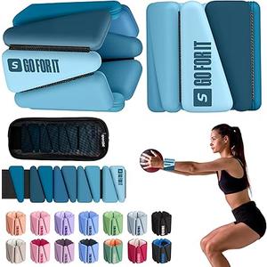 SPORTBIT Wrist and Ankle Weights for Women - Set of 2 (1lb Each) Wearable Ankle & Wrist Weights - Leg & Arm Bands, Silicone Weighted Bracelets for Workout, Walking, Running, Yoga, Pilates, Navy Blue