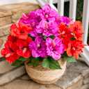 HyeFlora Artificial Flowers for Outdoors Faux Hibiscus Summer Outdoor Decor, 4 Bundles Fake Tropical Plants UV Resistant Realistic Silk Flowers for Outside Planters Porch Patio Garden Yard Window