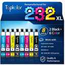 Remanufactured Replacement for Epson 232XL Ink Cartridges Combo Pack Latest Upgrade Chip High Yield for Expression Home XP-4200 XP-4205 WorkForce WF-2930 WF-2950 Printer 8 Pack (2BK 2C 2M 2Y)