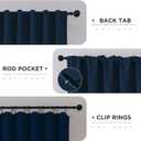 CUCRAF Navy Blue Blackout Curtains 84 Inches Length 2 Panels Set, Rod Pocket and Back Tab Window Curtain, Dark Blue Thermal Insulated Darkening Drapes for Bedroom Living Room (W52 x L84 Inch)
