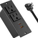 Recessed Power Strip USB C PD 30W Fast Charging,Flush Mount Desk Recessed Outlet,Space-Saver for Furniture Side Table,2 USB Ports,2 AC Outlets,6ft Cord,Ultra Thin Flat Plug