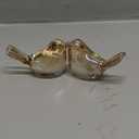 Reyife Small Bird Figurines Home Decor Glass Crystal Bird Statue Modern Style Decorative Ornaments for Living Room, Bedroom, Farmhouse, Office Desktop, Book Shelf, Coffee Table, Cabinets (Gold)