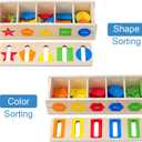 Montessori for Toddlers, Magnetic Color Shape Sorting Matching Box,Early Learning Toys,Wooden Educational Toy, Fine Motor Skills Toys for Boys Girls (Blue)