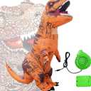 Stand Up Adult Dinosaur Inflatable Costume, Halloween Cosplay Party Christmas Inflatable Dinosaur Costume, Adult Inflatable Dinosaur Costume (Orange) One Size